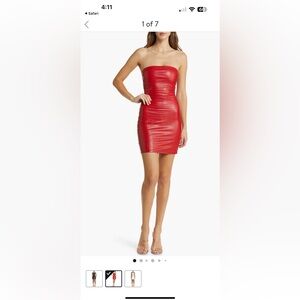 Naked wardrobe crocodile collection, strapless faux leather minidress